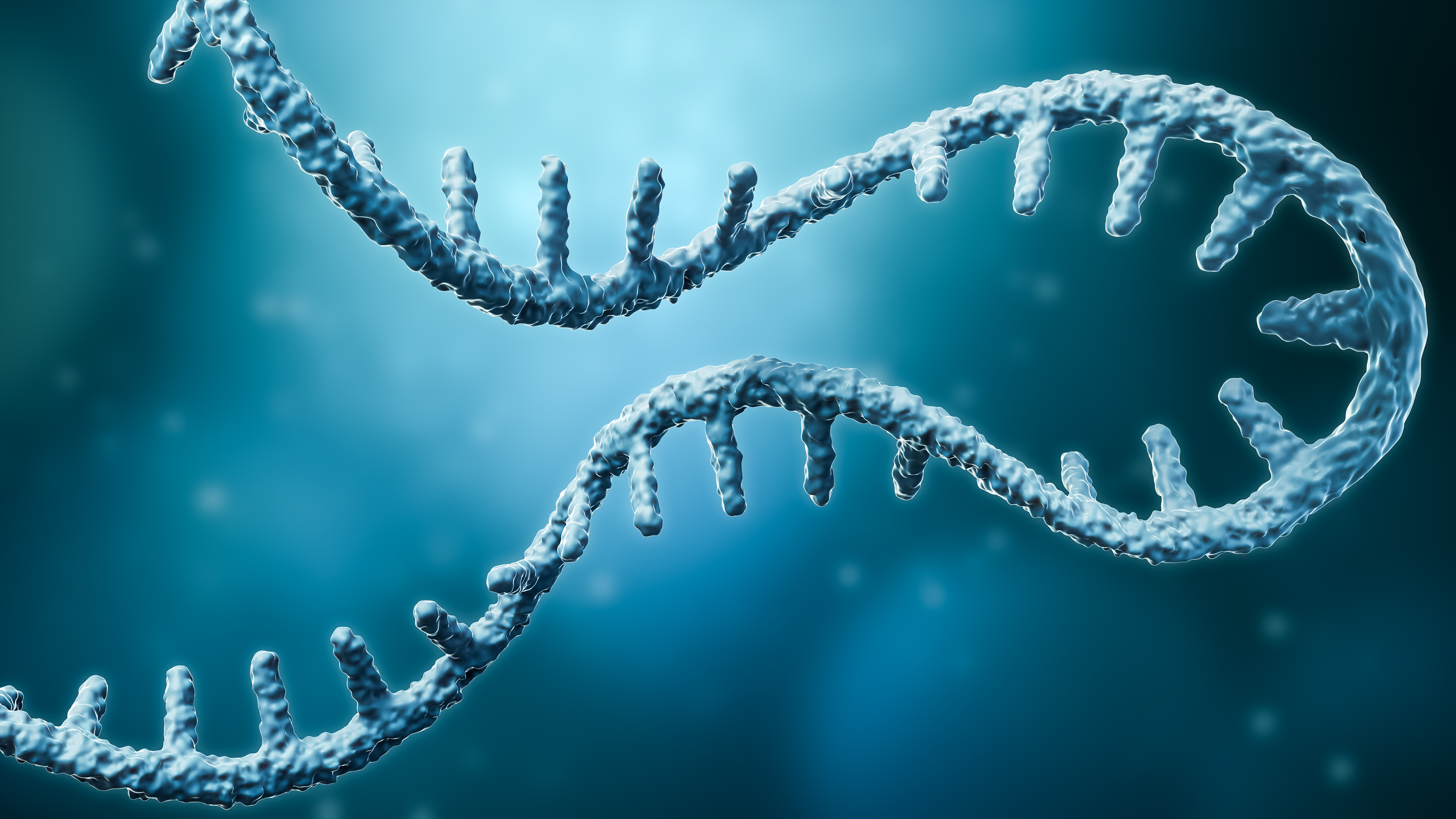 Messenger RNA or mRNA strand in 3D