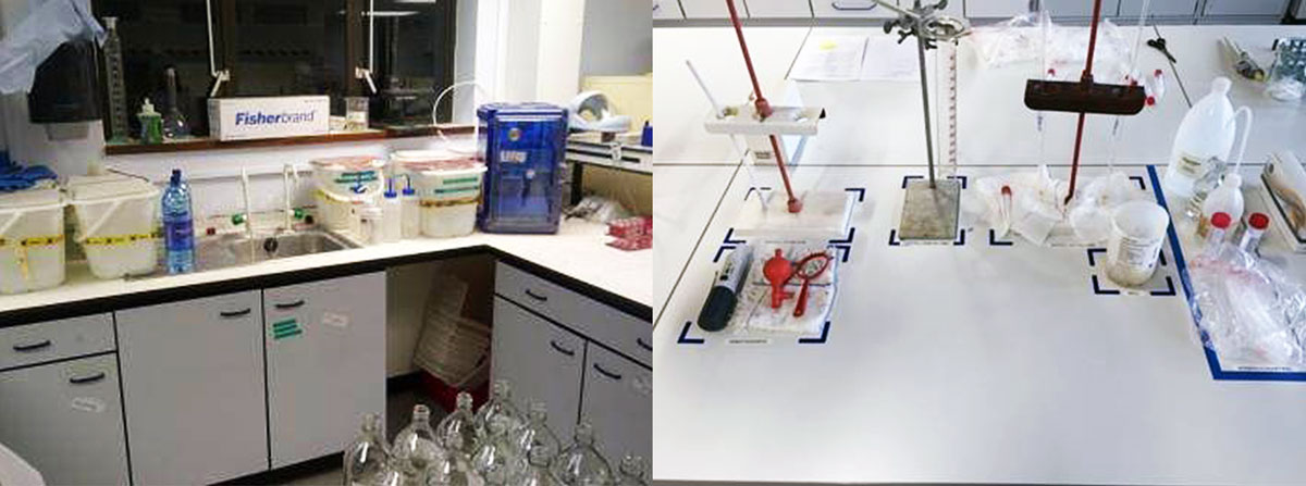 Image: Laboratory before and after implementing lean management principles